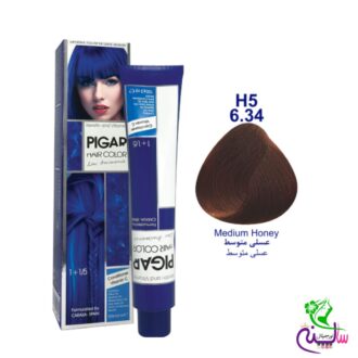 رنگ مو پیگار عسلی متوسط شماره 6.34 H5 pigar