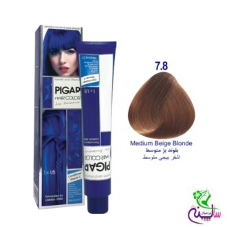 رنگ مو پیگار بلوند بژ متوسط شماره pigar 7.8