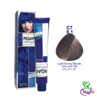 رنگ مو پیگار بلوند دودی روشن شماره 8.1 C7 pigar