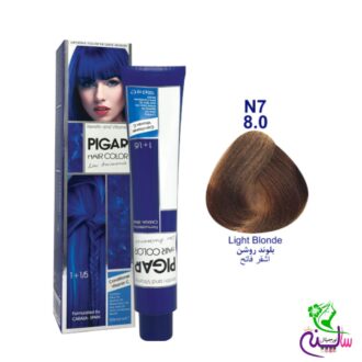 رنگ مو پیگار بلوند روشن طبیعی شماره 8.0 N7 pigar